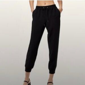 WILFRED - Black Buffon Crepe Drawstring Jogger Trousers - S - China